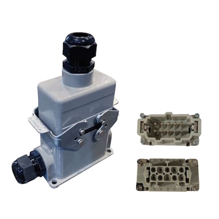 Starke Quick-Plug Industrial Connector, 500V, 16 Amp, 10 Pins, Top Entry Hood with Surface Mount SQP10-10BST